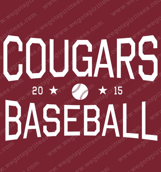 Cougars, Baseball t shirt idea, Baseball T Shirt 467, Baseball T Shirt, custom t shirt fort worth Texas, texas, Baseball T Shirt design, club and sports tees