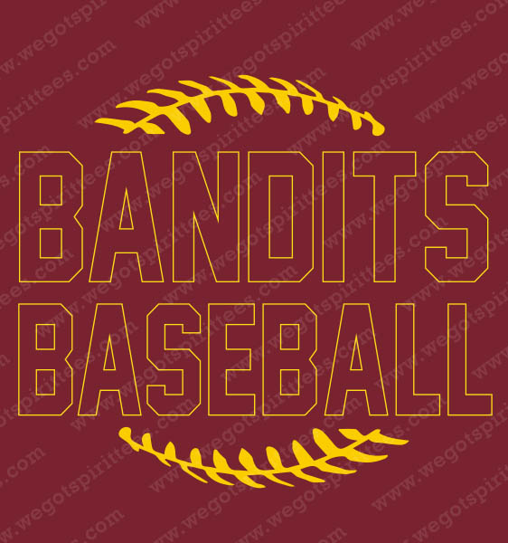 Bandits, Baseball t shirt idea, Baseball T Shirt 484, Baseball T Shirt, custom t shirt fort worth Texas, texas, Baseball T Shirt design, club and sports tees