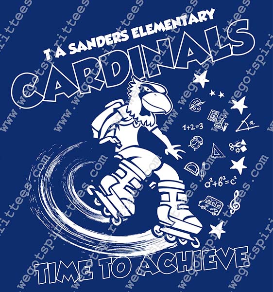 Sanders Elementary, Cardinal, Elementary Spirit T Shirt 421, Elementary Spirit T shirt idea, Elementary Spirit, Elementary Spirit T Shirt, Custom T Shirt fort worth texas, Texas, Elementary Spirit T Shirt design, Elementary Tees