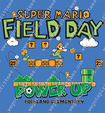 Rockland Elementary, Super Mario, Field Day T shirt idea, Field Day, Field Day T Shirt 444, Field Day T Shirt, Custom T Shirt fort worth texas, Texas, Field Day T Shirt design, Elementary Tees