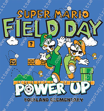 Super Mario, Rockland, Field Day T shirt idea, Field Day, Field Day T Shirt 490, Field Day T Shirt, Custom T Shirt fort worth texas, Texas, Field Day T Shirt design, Elementary Tees