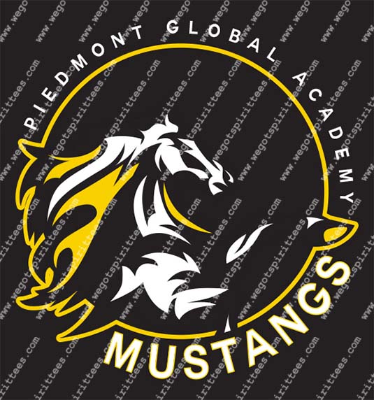 Piedmont Global Academy, Mustang, Middle and High School T Shirt 232, Middle and High School T shirt idea, Middle and High School,Middle and High School T Shirt, Custom T Shirt fort worth texas, Texas, Middle and High School T Shirt design, Secondary Tees