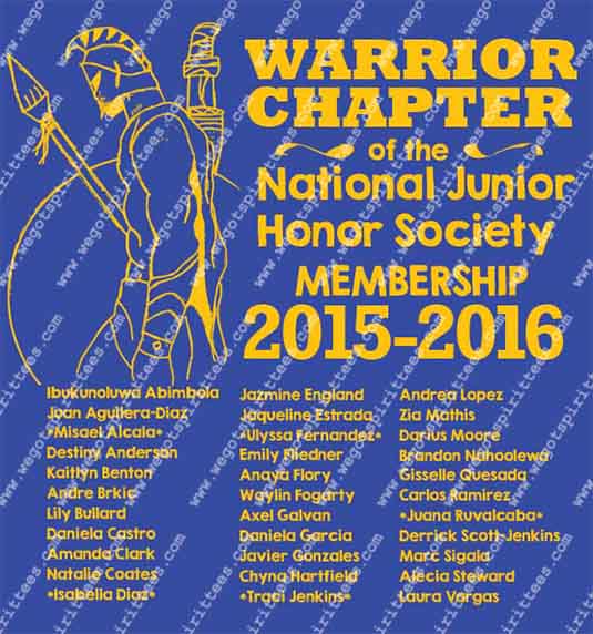 honor Society, Warrior, Middle and High School T Shirt 288, Middle and High School T shirt idea, Middle and High School,Middle and High School T Shirt, Custom T Shirt fort worth texas, Texas, Middle and High School T Shirt design, Secondary Tees
