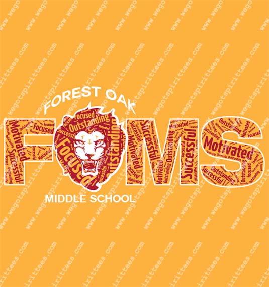 Forest oak Elementary, Lion, Middle and High School T Shirt 326, Middle and High School T shirt idea, Middle and High School,Middle and High School T Shirt, Custom T Shirt fort worth texas, Texas, Middle and High School T Shirt design, Secondary Tees