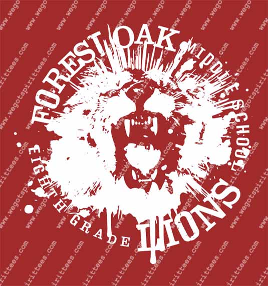 Forest Oak Middle School, Lion, Middle and High School T Shirt 329, Middle and High School T shirt idea, Middle and High School,Middle and High School T Shirt, Custom T Shirt fort worth texas, Texas, Middle and High School T Shirt design, Secondary Tees