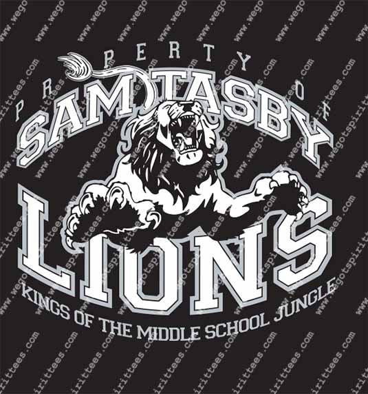 Sam Tasby, Lion, Middle and High School T Shirt 340, Middle and High School T shirt idea, Middle and High School,Middle and High School T Shirt, Custom T Shirt fort worth texas, Texas, Middle and High School T Shirt design, Secondary Tees