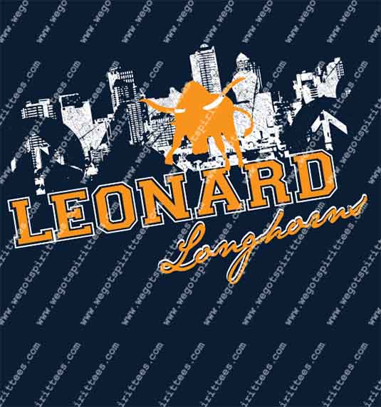 Leonard, Longhorn, Bull, Middle and High School T Shirt 382, Middle and High School T shirt idea, Middle and High School,Middle and High School T Shirt, Custom T Shirt fort worth texas, Texas, Middle and High School T Shirt design, Secondary Tees