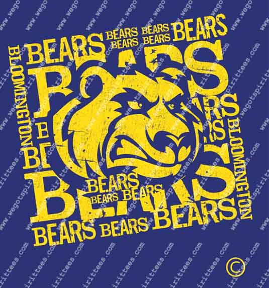 Bloomington, bear, Middle and High School T Shirt 420, Middle and High School T shirt idea, Middle and High School,Middle and High School T Shirt, Custom T Shirt fort worth texas, Texas, Middle and High School T Shirt design, Secondary Tees