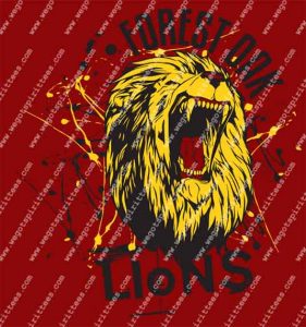 Forest Oak Middle School, Lion, Middle and High School T Shirt 487, Middle and High School T shirt idea, Middle and High School,Middle and High School T Shirt, Custom T Shirt fort worth texas, Texas, Middle and High School T Shirt design, Secondary Tees