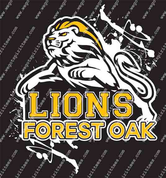 Forest Oak Middle School, Lion, Middle and High School T Shirt 493, Middle and High School T shirt idea, Middle and High School,Middle and High School T Shirt, Custom T Shirt fort worth texas, Texas, Middle and High School T Shirt design, Secondary Tees
