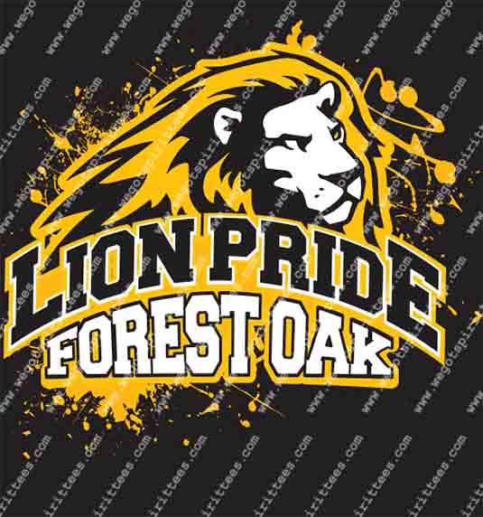 Forest Oak Middle School, Lion, Middle and High School T Shirt 496, Middle and High School T shirt idea, Middle and High School,Middle and High School T Shirt, Custom T Shirt fort worth texas, Texas, Middle and High School T Shirt design, Secondary Tees