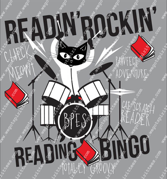 Band, cat, Reading T shirt idea, Reading T Shirt 407, Reading T Shirt, Custom T Shirt fort worth Texas, Texas, Reading T Shirt design, Elementary Tees