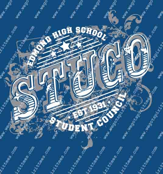 Edmond High School, Stuco, Stuco t shirt idea, Student Council T Shirt 489, Student Council, custom t shirt fort worth Texas, texas, Student Council t shirt design, Secondary tees