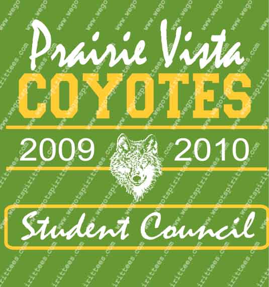 Prairie Vista Coyotes, Stuco, Stuco t shirt idea, Student Council T Shirt 491, Student Council, custom t shirt fort worth Texas, texas, Student Council t shirt design, Secondary tees