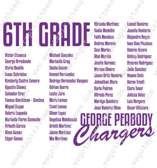 Chargers, Gorge Peabody,Elementary Class of T Shirt 498, Elementary Class of T shirt idea, Elementary Class, Elementary Class of T Shirt, Custom T Shirt fort worth texas, Texas, Elementary Class of T Shirt design, Elementary Tees