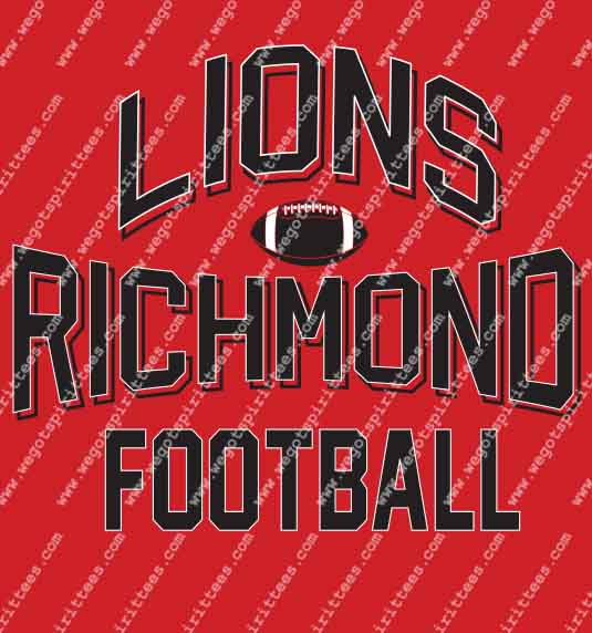 Richmond, Lion, Football T Shirt 485, Football T shirt idea, Football , Football T Shirt, Custom T Shirt fort worth texas, Texas, Football T Shirt design, Club and Sports Tees