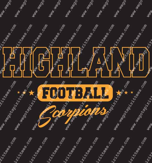 Highland Scorpion, Scorpion, Football T Shirt 495, Football T shirt idea, Football , Football T Shirt, Custom T Shirt fort worth texas, Texas, Football T Shirt design, Club and Sports Tees