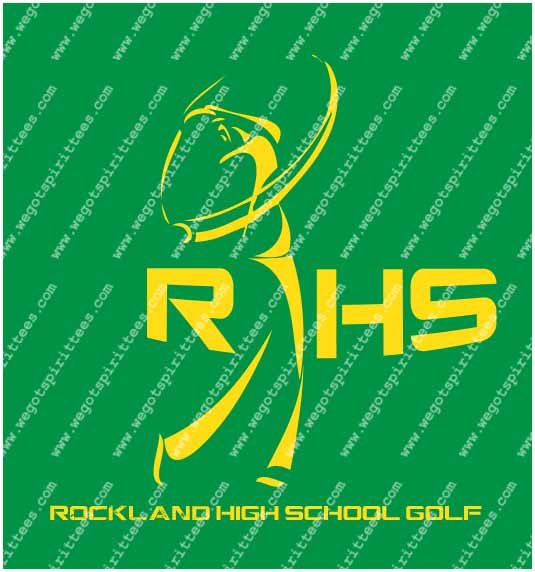 Rockland High School, RHS, Golf T Shirt 489, Golf T shirt idea, Golf, Golf T Shirt, Custom T Shirt fort worth texas, Texas, Golf T Shirt design, Club and Sports Tees