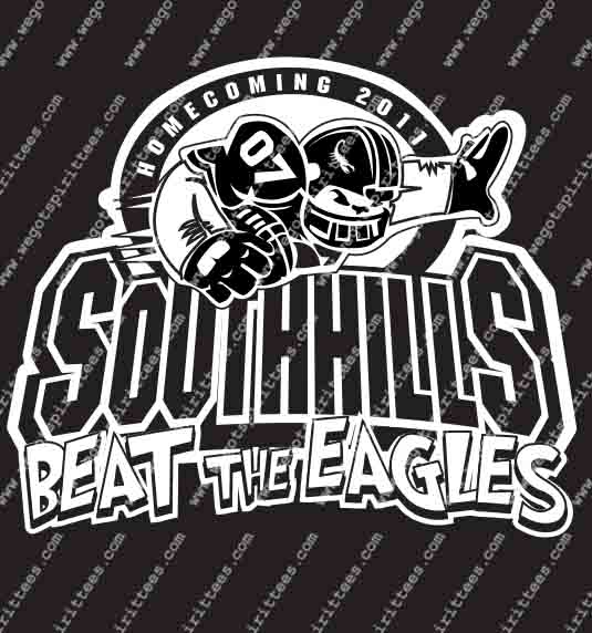 South Hills, Eagle, Homecoming T Shirt 498, Homecoming T shirt idea, Homecoming, Homecoming T Shirt, Custom T Shirt fort worth texas, Texas, Homecoming T Shirt design, Club and Sports Tees