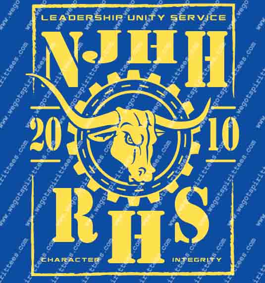 Bull, Longhorns, NJHS T Shirt 480, NJHS T shirt idea, NJHS, NJHS T Shirt, Custom T Shirt fort worth texas, Texas, NJHS T Shirt design, Secondary Tee