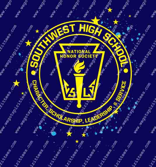 National Honor Society, SouthWest High School,NJHS T Shirt 484, NJHS T shirt idea, NJHS, NJHS T Shirt, Custom T Shirt fort worth texas, Texas, NJHS T Shirt design, Secondary Tees