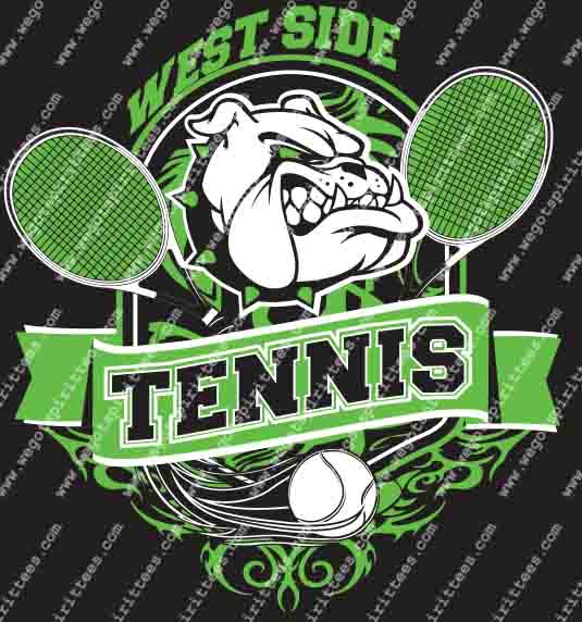 Westside, Bulldog, Dog, Tennis T Shirt 488, Tennis T shirt idea, Tennis , Tennis T Shirt, Custom T Shirt fort worth texas, Texas, Tennis T Shirt design, Club and Sports Tees