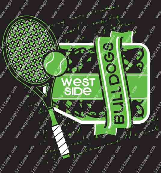 Westside, Bulldog, Tennis T Shirt 489, Tennis T shirt idea, Tennis , Tennis T Shirt, Custom T Shirt fort worth texas, Texas, Tennis T Shirt design, Club and Sports Tees