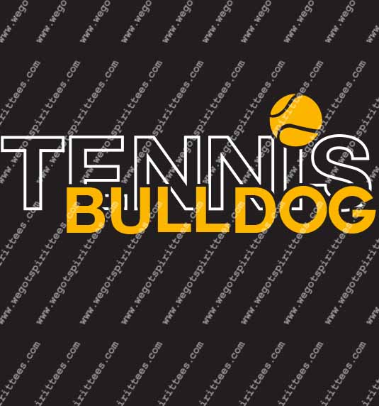 Bulldog, Dog, Tennis T Shirt 495, Tennis T shirt idea, Tennis , Tennis T Shirt, Custom T Shirt fort worth texas, Texas, Tennis T Shirt design, Club and Sports Tees