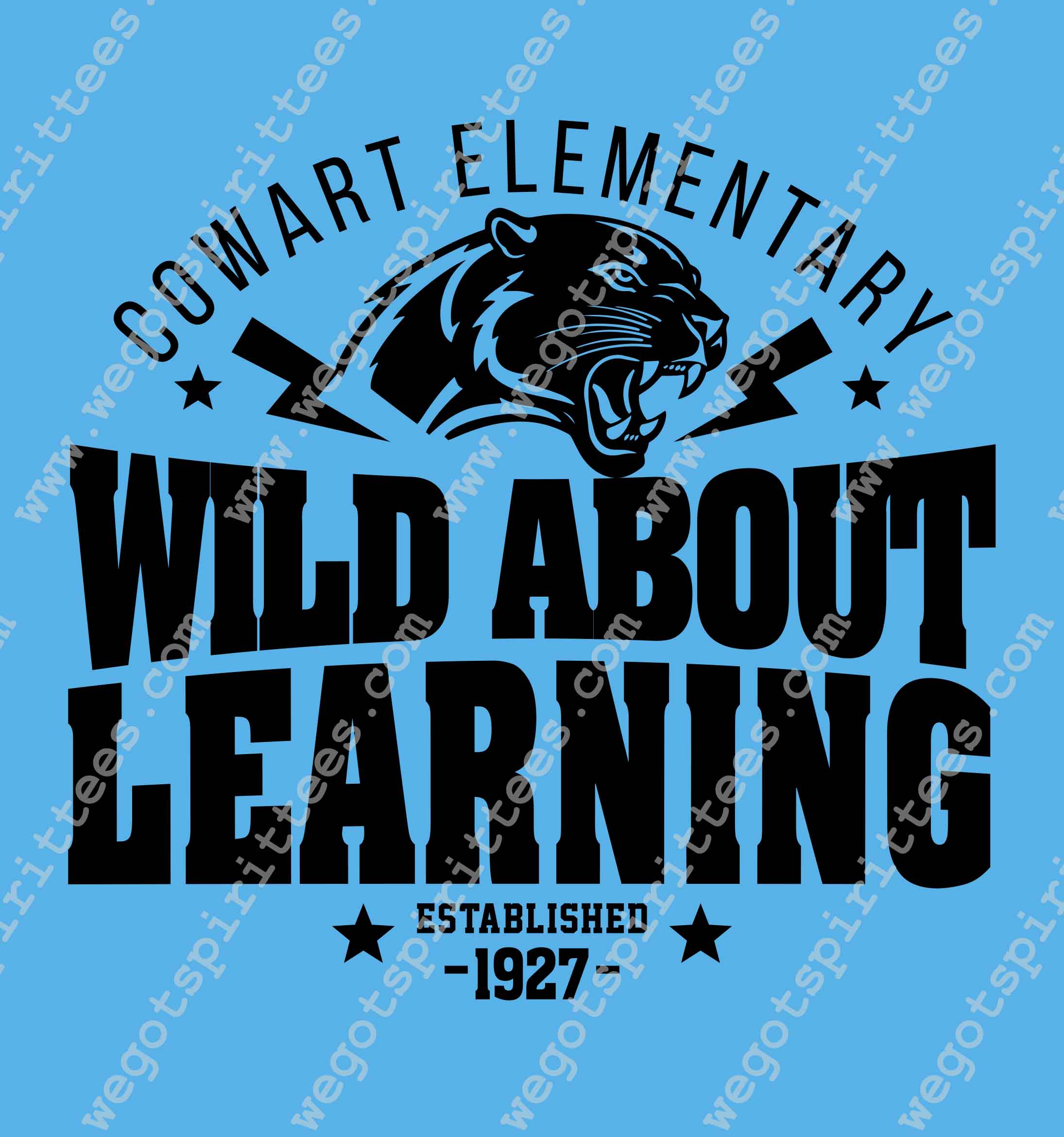 Custom t shirt fort worth Texas, Elementary Spirit, Elementary Spirit T Shirt, Elementary Spirit T Shirt design, Elementary Spirit T shirt idea, Elementary tees, Texas, Elementary Spirit T Shirt 577, Cowart Elementary, wild about learning, panther, 1927