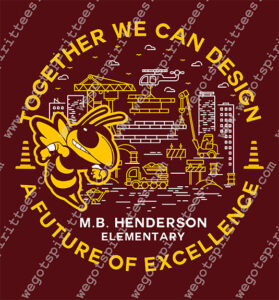 Custom t shirt fort worth Texas, Elementary Spirit, Elementary Spirit T Shirt, Elementary Spirit T Shirt design, Elementary Spirit T shirt idea, Elementary tees, Texas, Elementary Spirit T Shirt 583, M.B Henderson Elementary, bee, building,